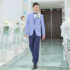 結婚式用タキシード風スーツ